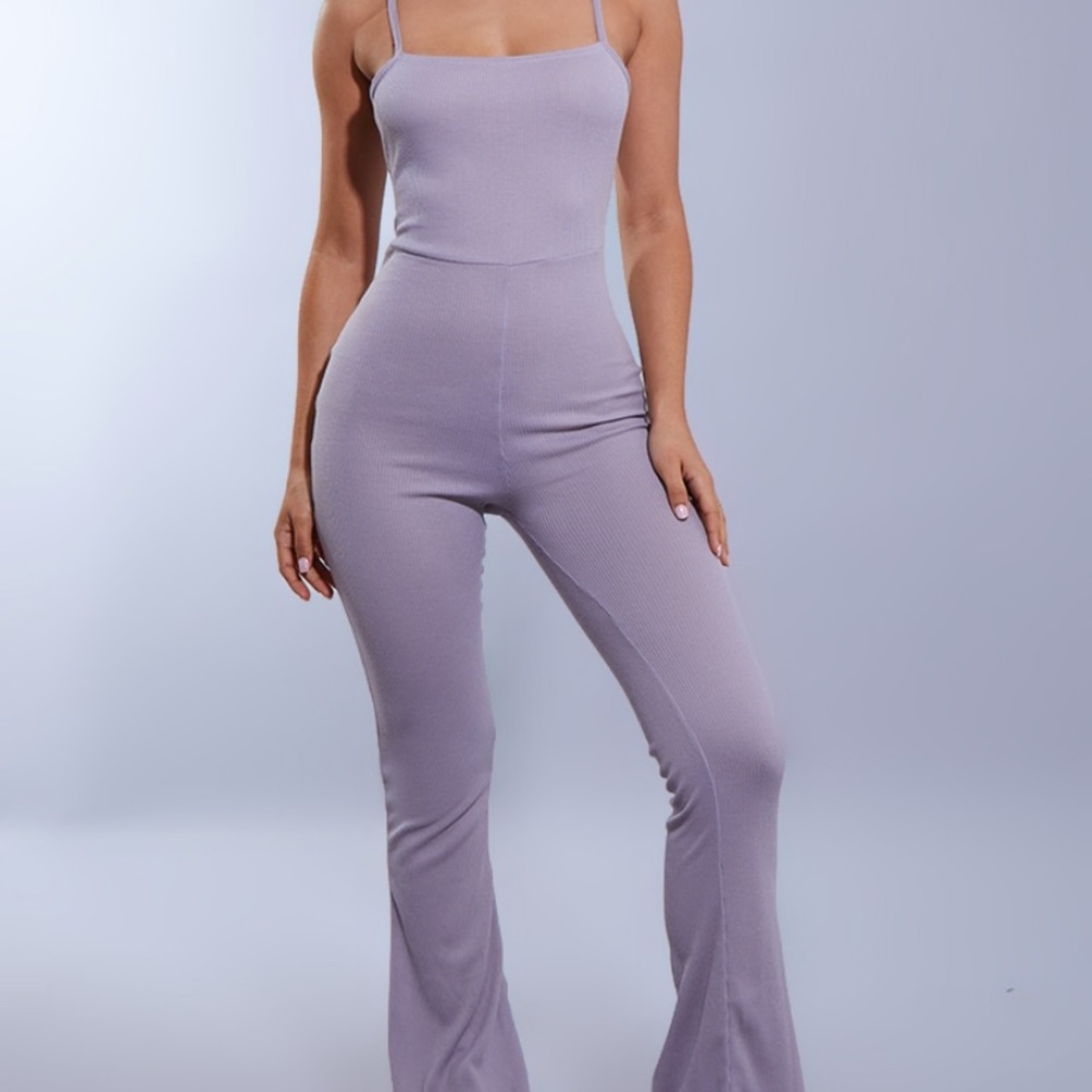 Grey flare jumpsuit